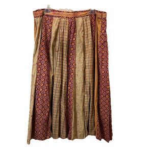 Mix Nouveau Boho Hippie Lined Multi Mixed Patchwork Print Flowy Midi Skirt Sz 18
